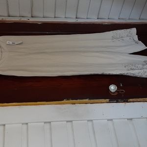 Rena Rowan sz 6 silk & rayon embroidered flare slacks NWT